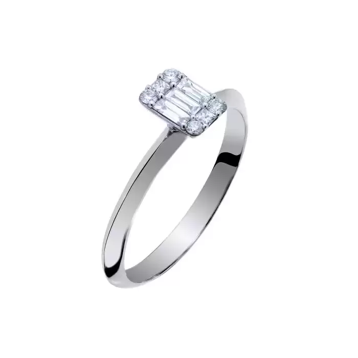 SKU-49013 / Δαχτυλίδι Λευκόχρυσος Κ18 με Διαμάντια