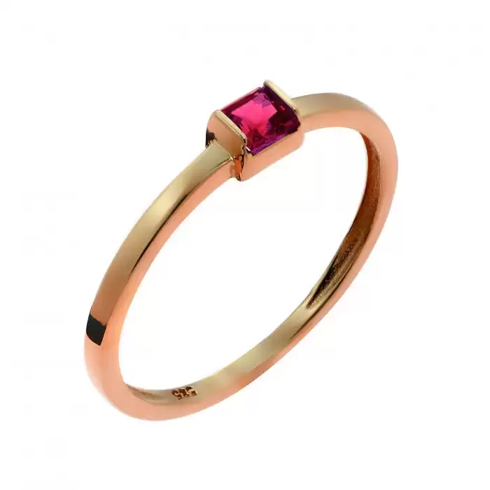SKU-49311 / Δαχτυλίδι Ροζ Χρυσός Κ14 με Ζιργκόν 