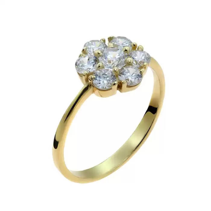 SKU-49324 / Δαχτυλίδι Ροζέτα Χρυσός Κ14 με Ζιργκόν