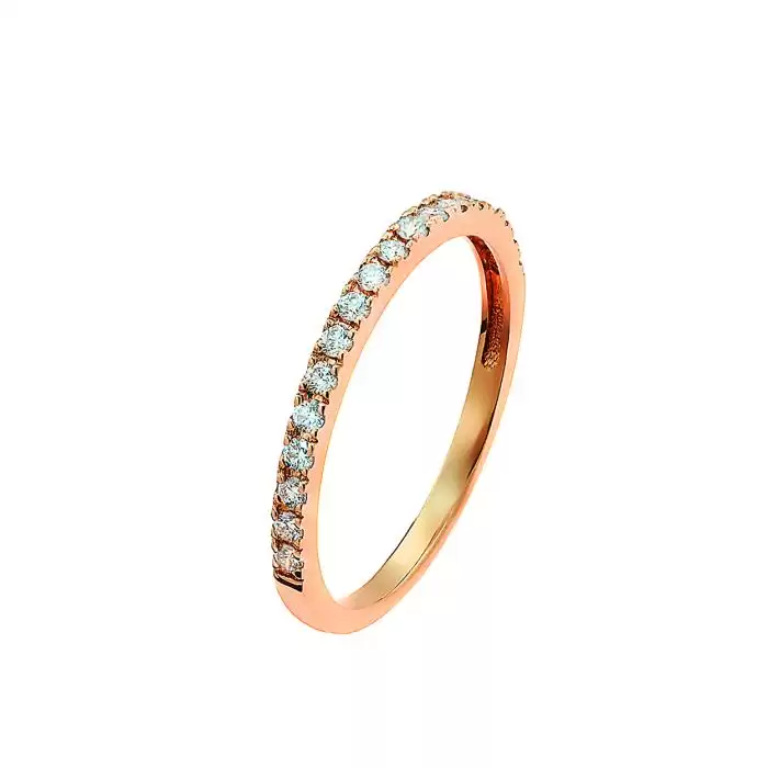 SKU-49291 / Δαχτυλίδι Σειρέ Ροζ Χρυσός Κ14 με Διαμάντια