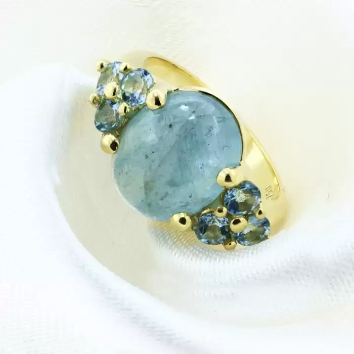 Δαχτυλίδι Χρυσός Κ18 με Aquamarine