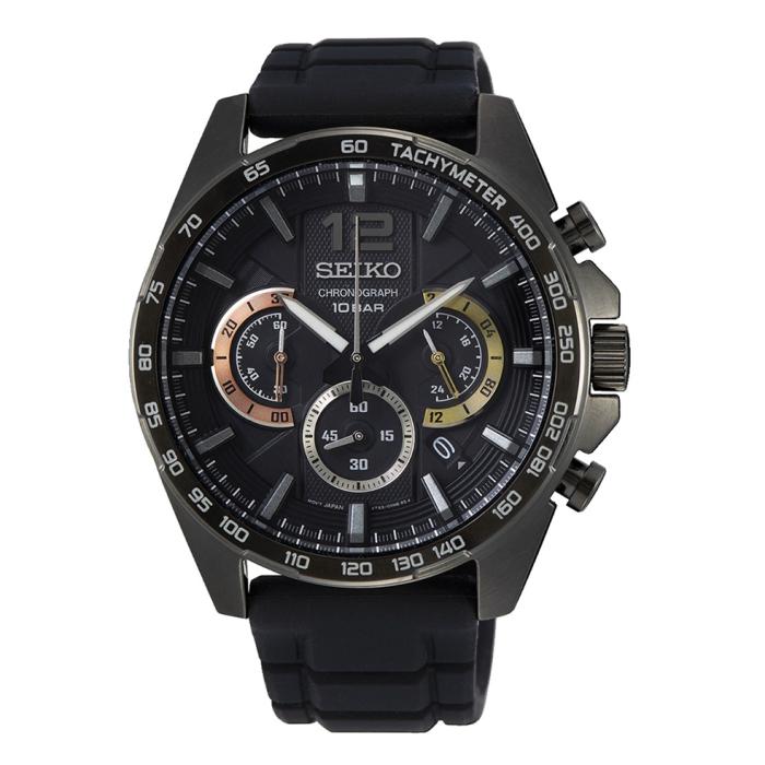 Ανδρικό Ρολόι SEIKO Conceptual Chronograph με Μαύρο Λουράκι | SSB349P1 SKU-49786
