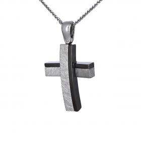 Σταυρός Λευκόχρυσος Κ14 Διπλής Όψεως SKU-49334