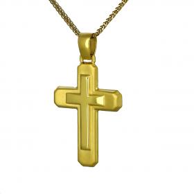 Σταυρός Χρυσός Κ9 με Ένθετο Σταυρό SKU-49679