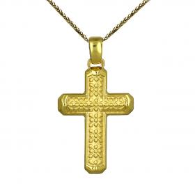 Σταυρός Χρυσός Κ14 με Λουστρέ Φινίρισμα SKU-49692