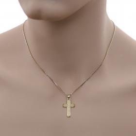 Σταυρός Χρυσός Κ14 με Λουστρέ Φινίρισμα SKU-49692