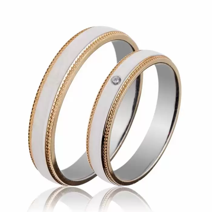 SKU-49897 / Βέρες Γάμου Jeweler Λευκόχρυσος & Χρυσός με Διαμάντι, Κ9-Κ14-Κ18