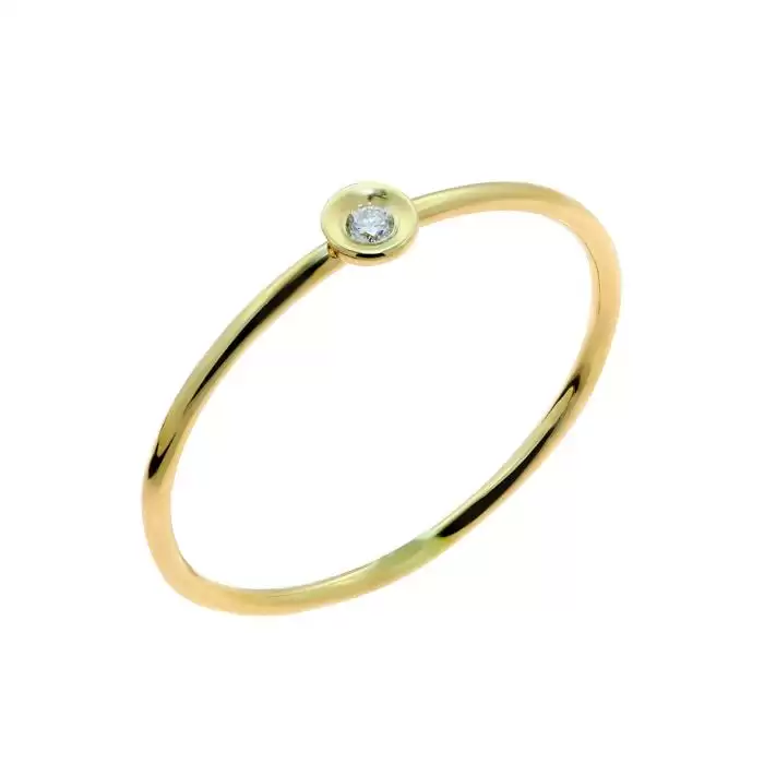 SKU-50017 / Δαχτυλίδι Μονόπετρο Χρυσός Κ14 με Διαμάντι