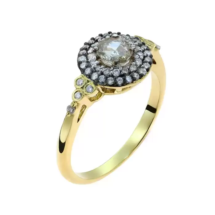 SKU-50423 / Δαχτυλίδι Ροζέτα Χρυσός Κ18 με Διαμάντια