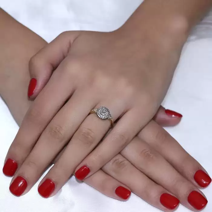 Δαχτυλίδι Ροζέτα Χρυσός Κ18 με Διαμάντια