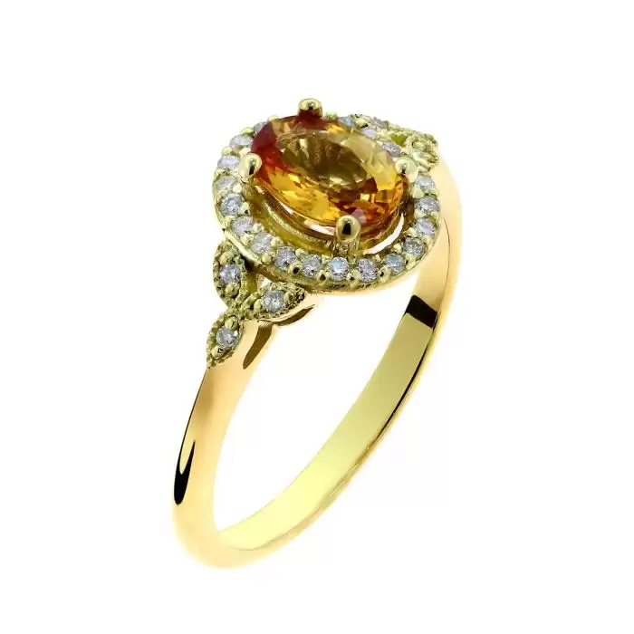 SKU-50425 / Δαχτυλίδι Ροζέτα Χρυσός Κ18 με Ζαφείρι & Διαμάντια