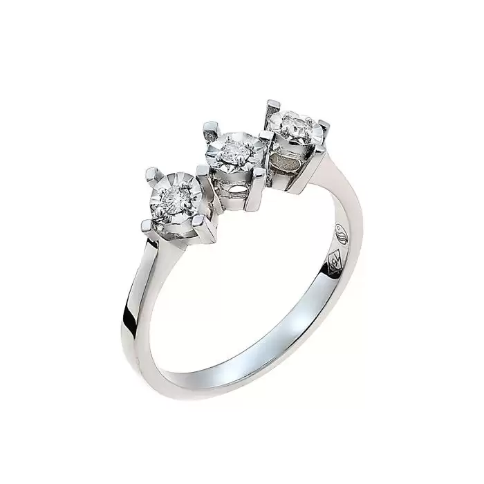 SKU-50213 / Δαχτυλίδι Σειρέ Μισόβερο Λευκόχρυσος Κ18 με Διαμάντια
