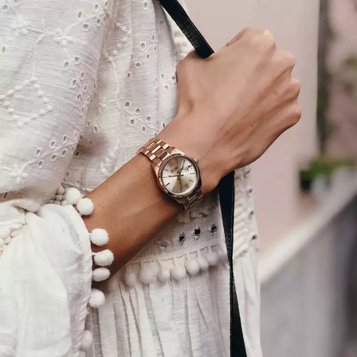 Ρολόι Γυναικείο JCOU Elegance Petit με Χρυσό Μπρασελέ από Ανοξείδωτο Ατσάλι | JU18043-6 SKU-50532