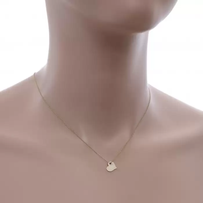 Κολιέ Καρδιά Χρυσός Κ18 με Διαμάντια SKU-50263