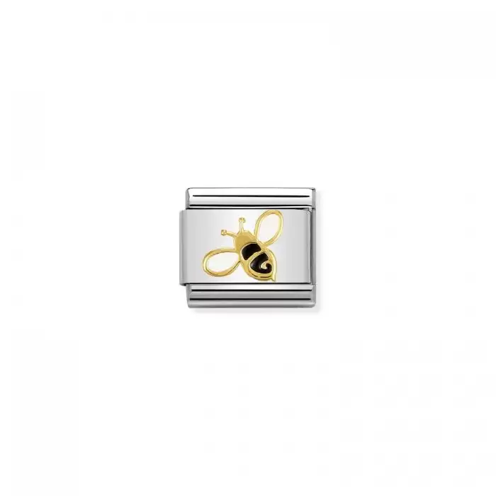 SKU-50838 / Link Nomination Bee Ανοξείδωτο Ατσάλι, Χρυσός Κ18 & Σμάλτο
