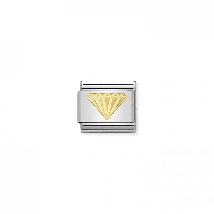 SKU-50790 / Link Nomination Diamond Ανοξείδωτο Ατσάλι & Χρυσός Κ18