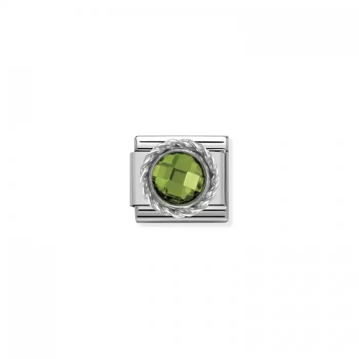 Link Nomination Green Ανοξείδωτο Ατσάλι, Ασήμι 925° & Ζιργκόν SKU-50978