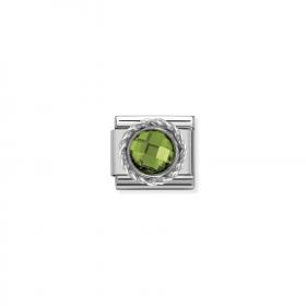 Link Nomination Green Ανοξείδωτο Ατσάλι, Ασήμι 925° & Ζιργκόν SKU-50978