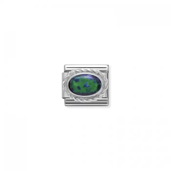 SKU-50975 / Link Nomination Green Opal Ανοξείδωτο Ατσάλι & Ασήμι 925°