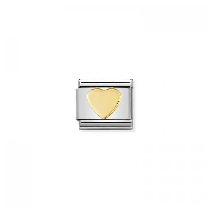 SKU-50794 / Link Nomination Heart  Ανοξείδωτο Ατσάλι & Χρυσός Κ18