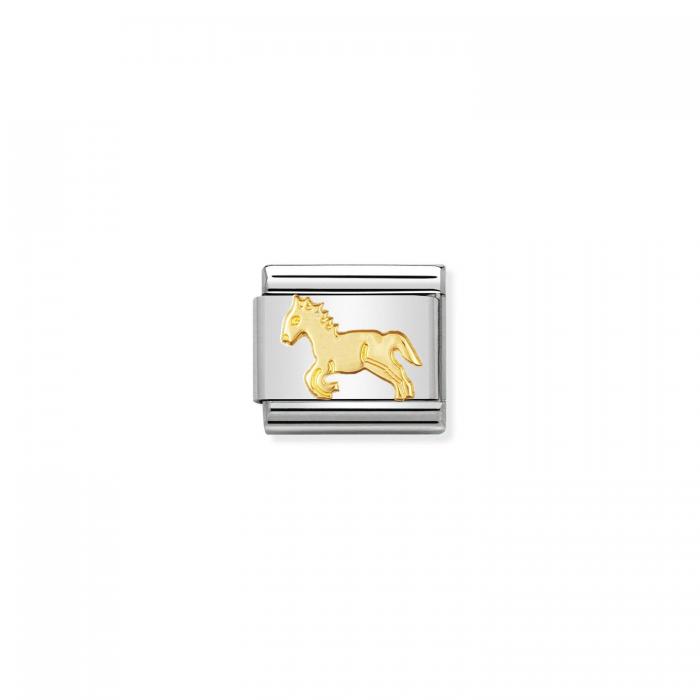 Link Nomination Horse Ανοξείδωτο Ατσάλι & Χρυσός Κ18