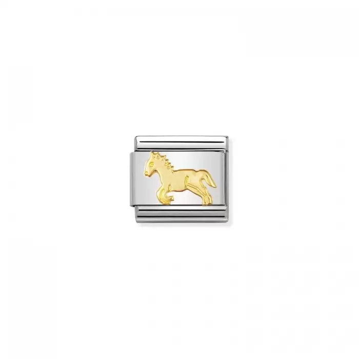SKU-50785 / Link Nomination Horse Ανοξείδωτο Ατσάλι & Χρυσός Κ18