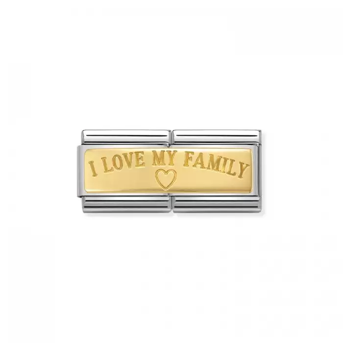 SKU-50874 / Link Nomination I Love My Family Ανοξείδωτο Ατσάλι & Χρυσός Κ18