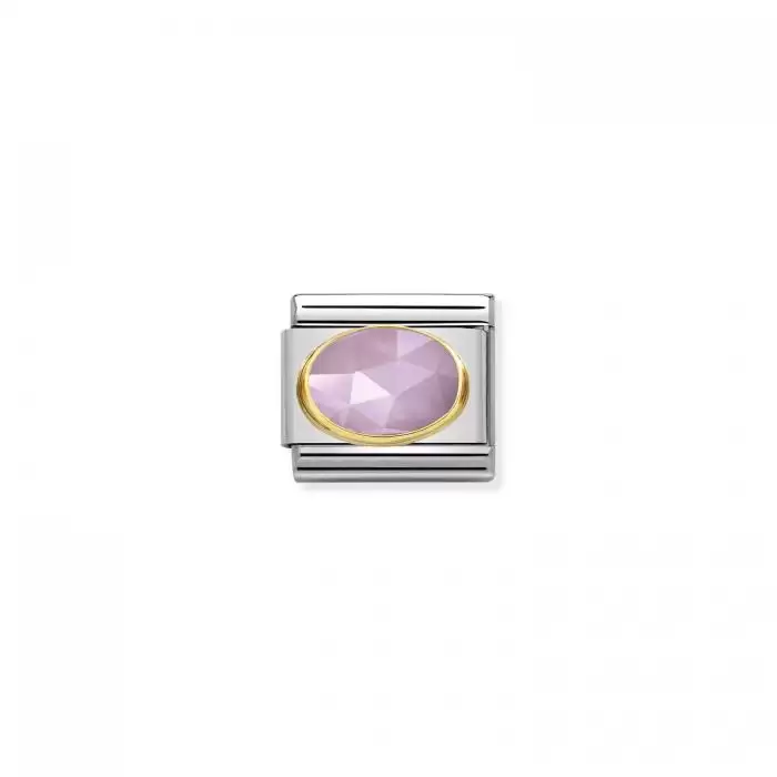 Link Nomination lilac Jade Ανοξείδωτο Ατσάλι & Χρυσός Κ18 SKU-50864