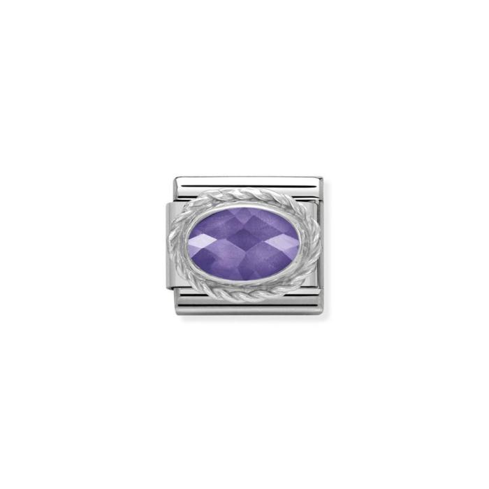 SKU-50990 / Link Nomination Purple Ανοξείδωτο Ατσάλι, Ασήμι 925° & Ζιργκόν