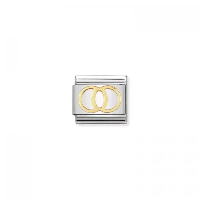 SKU-50780 / Link Nomination Wedding Rings  Ανοξείδωτο Ατσάλι & Χρυσός Κ18