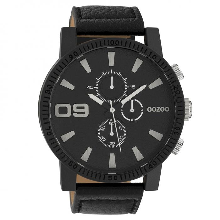 SKU-50675 / OOZOO Timepieces Black Leather Strap