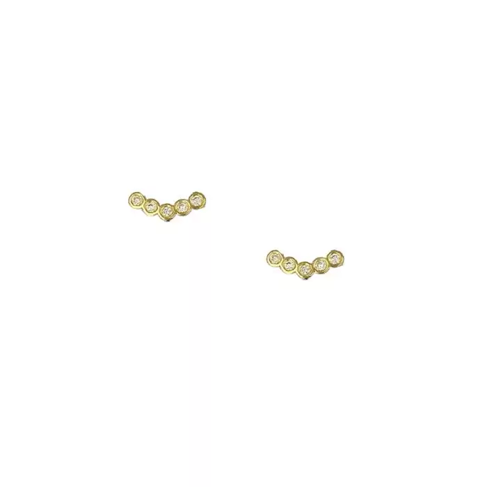 SKU-50269 / Σκουλαρίκια Καρφωτά Χρυσός Κ14 με Διαμάντια
