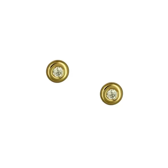 SKU-50010 / Σκουλαρίκια Μονόπετρο Χρυσός Κ18 με Διαμάντι