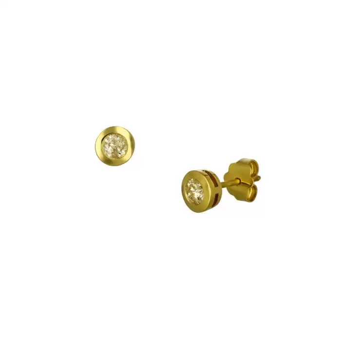 SKU-50058 / Σκουλαρίκια Μονόπετρο Χρυσός Κ18 με Διαμάντια