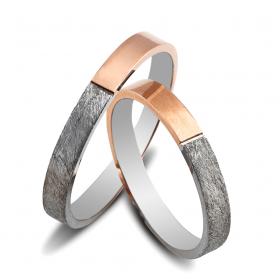 Βέρες Γάμου Jeweler Λευκόχρυσος & Ρόζ Χρυσό, Κ9-Κ14-Κ18 SKU-51993