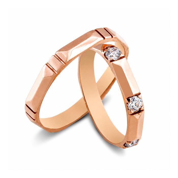 Βέρες Γάμου Jeweler Ρόζ Χρυσός, Κ9-Κ14-Κ18 SKU-51989