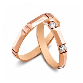 Βέρες Γάμου Jeweler Ρόζ Χρυσός, Κ9-Κ14-Κ18 SKU-51989