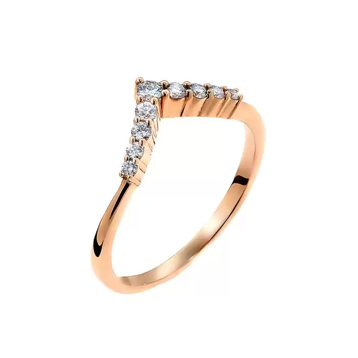 SKU-51873 / Δαχτυλίδι Σειρέ Ροζ Χρυσός Κ18 με Διαμάντια
