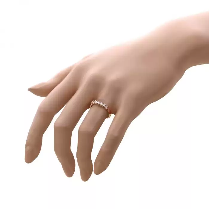 SKU-51891 / Δαχτυλίδι Σειρέ Ροζ Χρυσός Κ18 με Διαμάντια