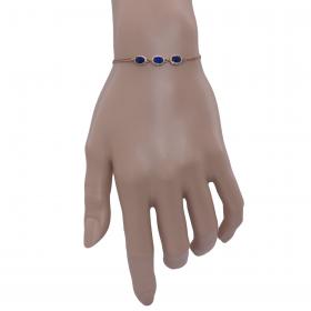 Βραχιόλι Ροζέτα Ασήμι 925° με Μπλε & Λευκά Ζιργκόν SKU-51922