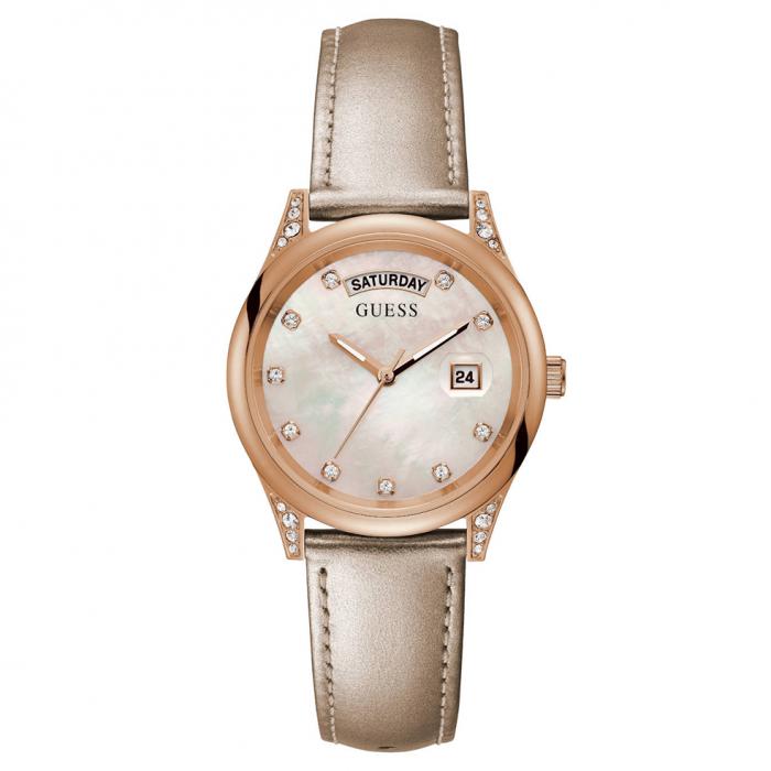 SKU-51474 / GUESS Aura Crystals Beige Leather Strap