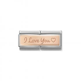 Link Nomination I love You Ανοξείδωτο Ατσάλι & Ροζ Χρυσός Κ9 SKU-51071