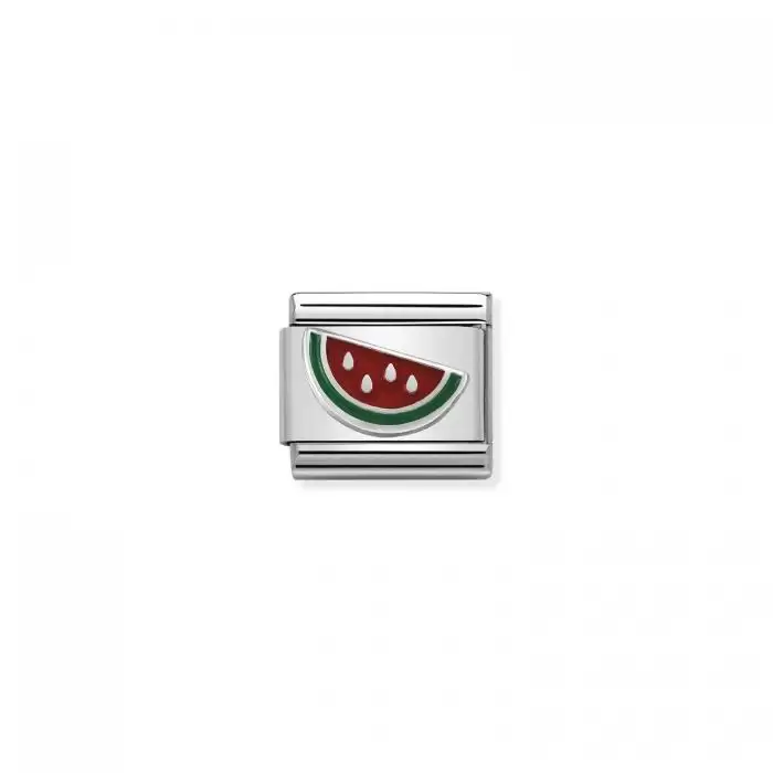 SKU-51132 / Link Nomination Watermelon Ανοξείδωτο Ατσάλι με Σμάλτο