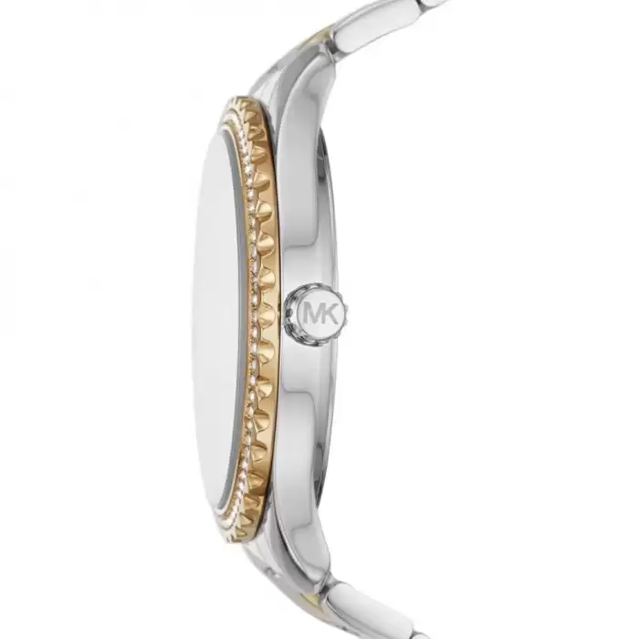 Ρολόι Γυναικείο MICHAEL KORS Layton με Κρύσταλλα & Δίχρωμο Μπρασελέ από Ανοξείδωτο Ατσάλι | MK6899 SKU-51556