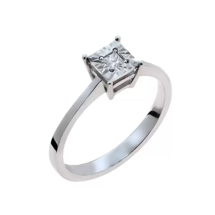 SKU-51159 / Μονόπετρο Δαχτυλίδι Λευκόχρυσος Κ18 με Διαμάντι