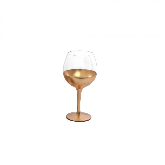 Ποτήρι Γάμου Κρασιού με Φύλλα Χρυσού