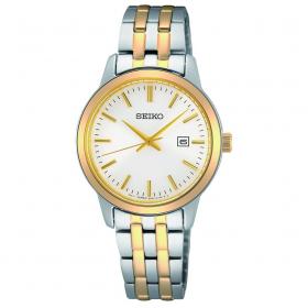 Γυναικείο Δίχρωμο Ρολόι SEIKO Essential Time, Λευκό Καντράν | SUR410P1 SKU-51458