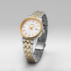 Γυναικείο Δίχρωμο Ρολόι SEIKO Essential Time, Λευκό Καντράν | SUR410P1 SKU-51458