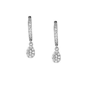 Σκουλαρίκια Κρίκοι Λευκόχρυσος Κ9 με Ζιργκόν SKU-51642