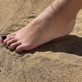 Αλυσίδα Ποδιού Ροζ Χρυσός Κ14 SKU-52156